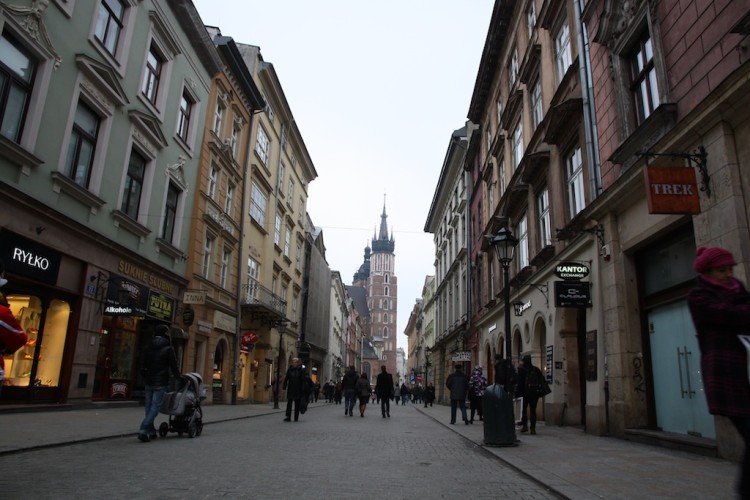 4 días en Cracovia: Basílica de Santa María desde la puerta de Florian