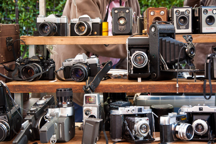 Càmeres antigues al Portobello Road Market