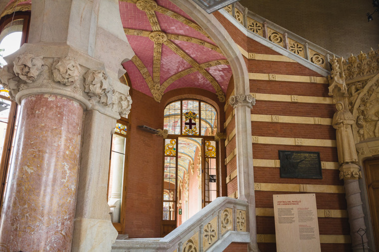 Interior del recinto modernista de Sant Pau