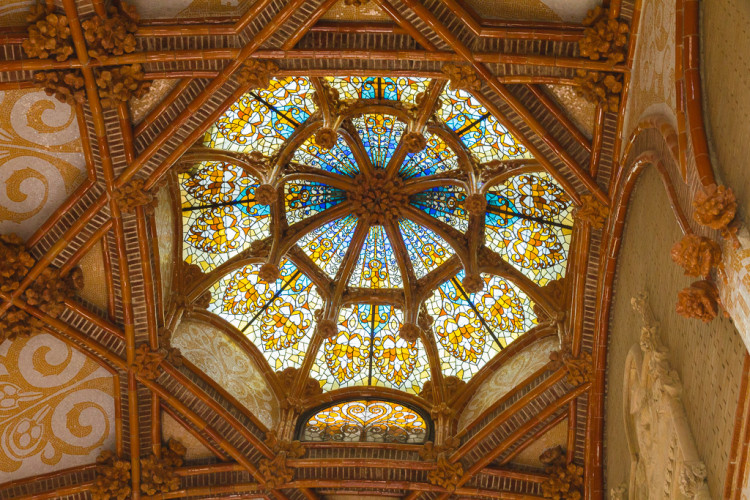 Techo de cristal del recinto modernista de Sant Pau