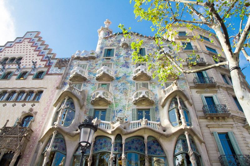 Casa Batlló en el Passeig de Gràcia de Barcelona