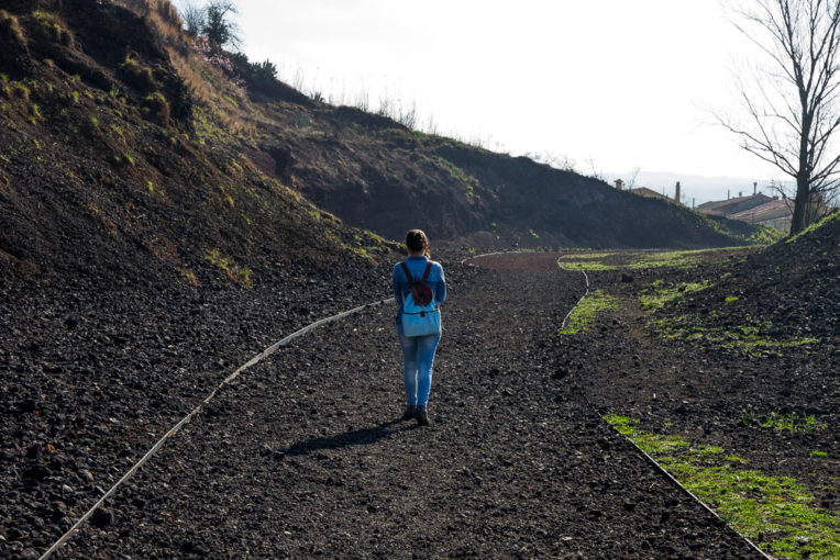 Ruta por los volcanes de la Garrotxa: Pared del Volcán Montsacopa