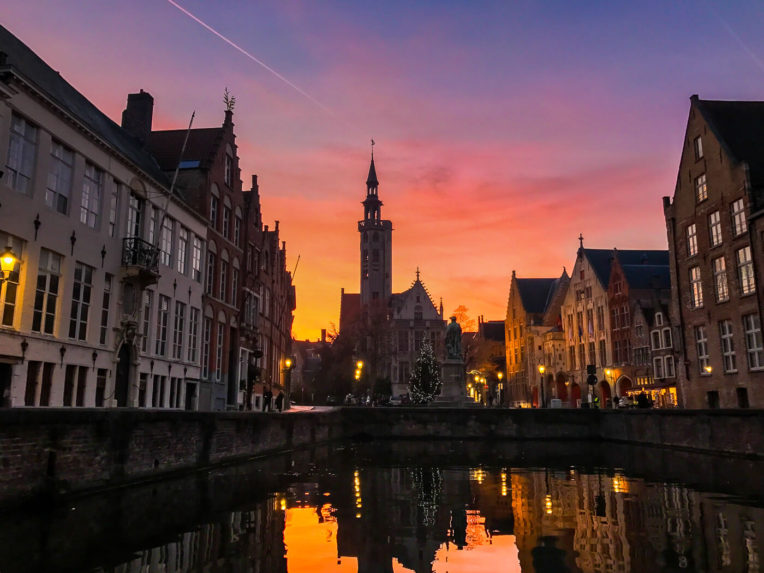7 coses què has de fer en Bruges en un dia - Veure la posta de sol des dels canals