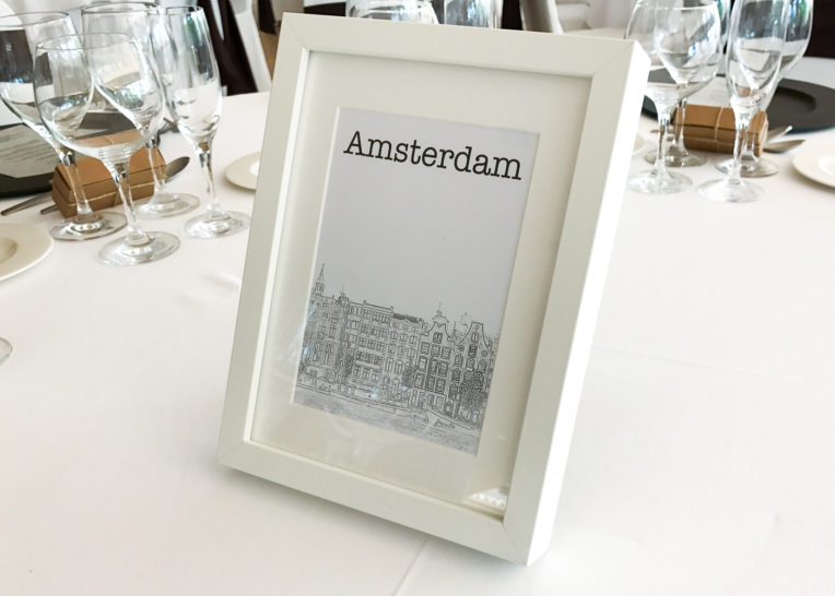 Com preparar un casament amb temàtica de viatges - Taula Amsterdam