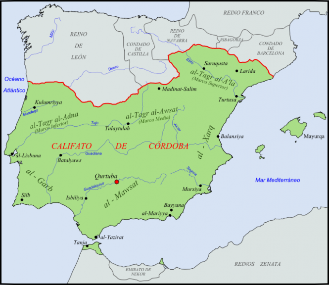 Mapa de la frontera en el Siglo XI