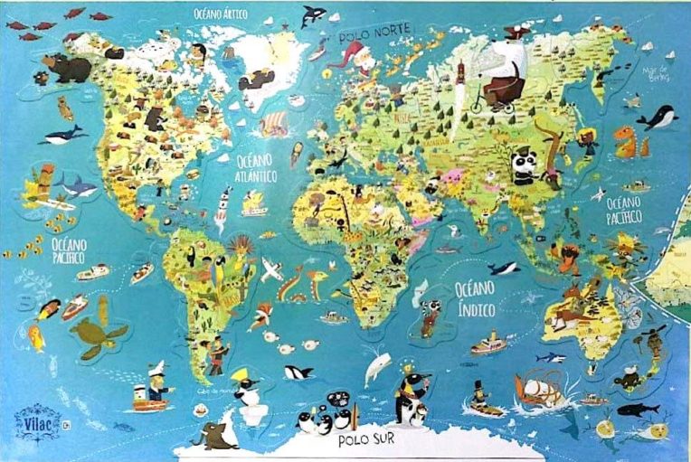 Juguetes, juegos y cuentos para viajar sin salir de casa: Atlas magnético de Vilac